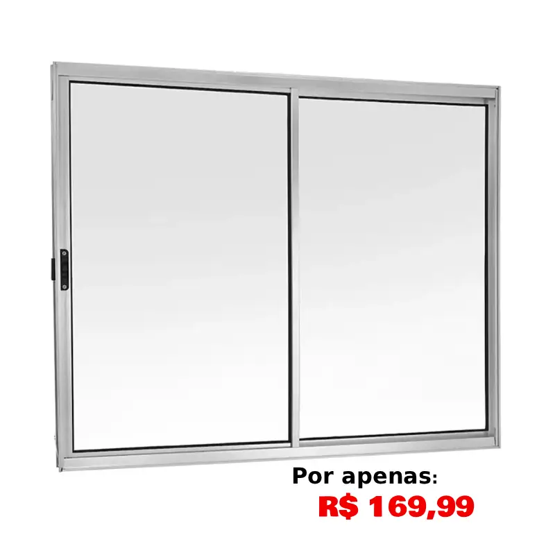 janela duas folhas 1por 1 aluminio em luziania